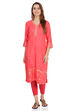 Coral Straight Viscose Kurta image number 0