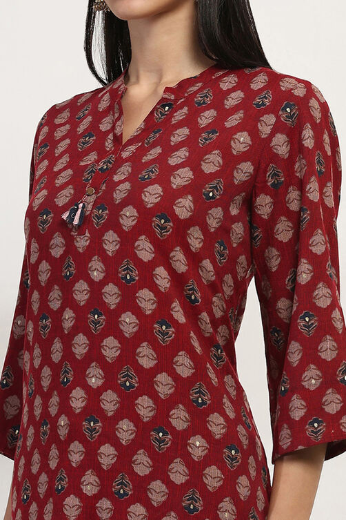 Navy Blue Cotton Blend Straight Kurta Set image number 1