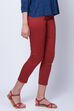 Teal Blue Poly Cotton Slim Pants image number 1