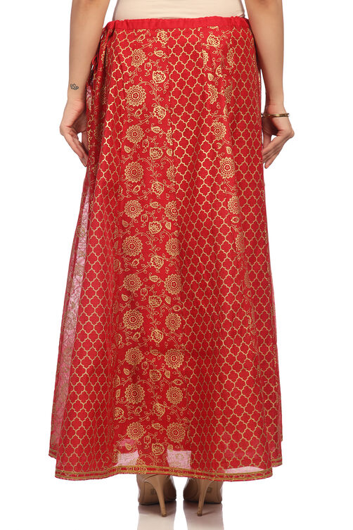 Red Poly Cotton Skirt image number 3