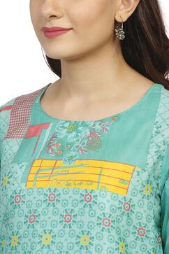 Mint Green Straight Viscose Kurta image number 1