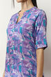 Teal Printed Straight Kurta image number 1
