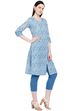 Light-Blue Cambric A-Line Kurta image number 3