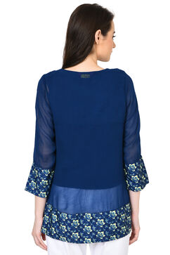 Indigo Straight Viscose Indie Top image number 3