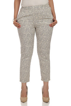 Ecru Cotton Slim Pants image number 0