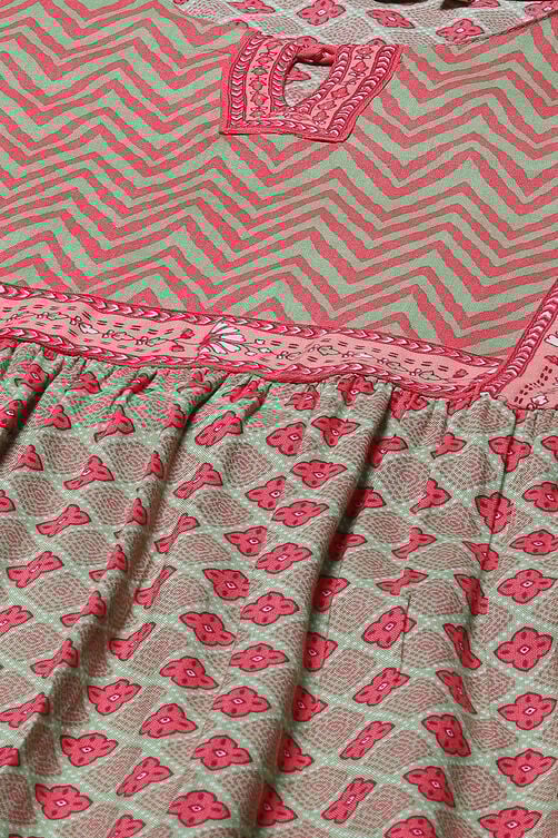 Mint Green LIVA Tiered Dress image number 5