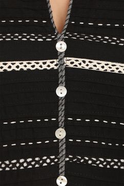 Black Asymmetric Cotton Kurta image number 4