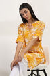 Yellow Printed Straight Kurta image number 0
