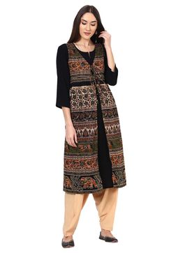 Beige Viscose Rayon Fusion Pants image number 6