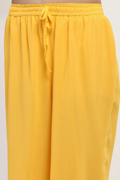 Mustard Yellow Solid Straight Palazzos image number 1