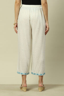 Blue LIVA Straight Printed Palazzo image number 4