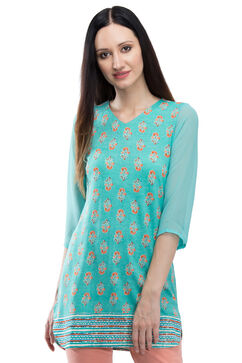 Mint Green Short top Viscose Indie Top image number 0