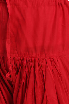 Red Cotton Fusion Pants image number 1