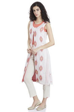 Ecru Straight Cotton Jacket image number 2