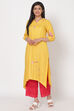 Yellow Viscose Asymmetric Kurta image number 2