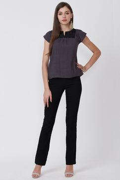 Black Poly Cotton Top image number 4