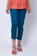 Teal Blue Poly Cotton Slim Pants image number 0