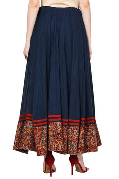 Dark Blue Cotton Skirt image number 4