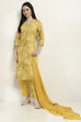 Mauve Cotton Floral Straight Suit Set image number 0