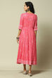 Pink LIVA Straight Printed Kurta image number 3