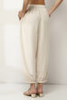 Ivory Cotton Blend Solid Pants image number 4