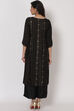 Black Viscose Straight Kurta image number 4