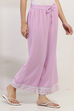 Pink Solid Straight Palazzos image number 3