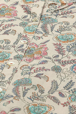 Light Pink Cambric Floral Printed Straight Kurti image number 1