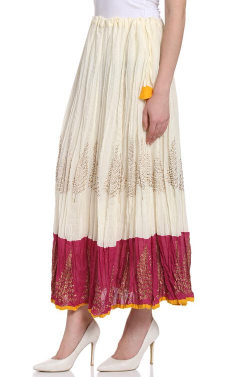 Off White Cotton Skirt image number 2