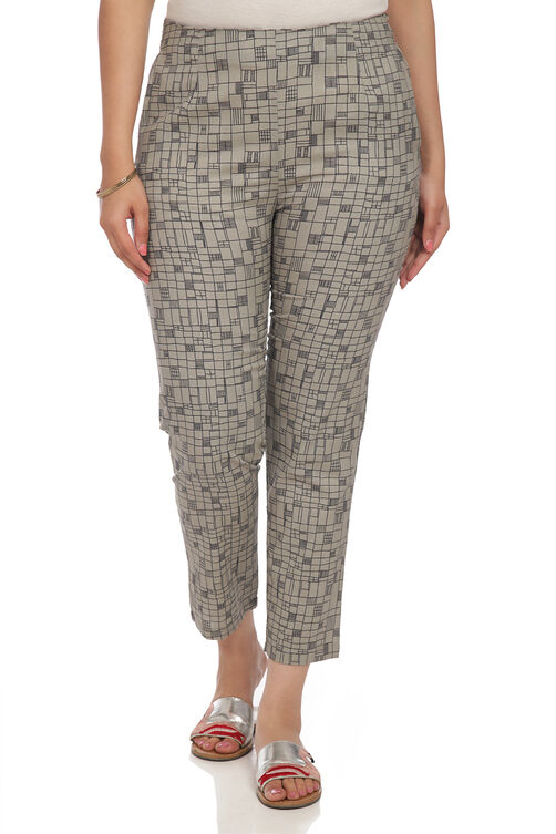 Grey Cotton Slim Pants image number 0