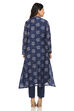 Blue Front Open Poly Chanderi Suit Set image number 5