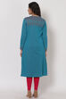 Turquise Poly Cotton Jacquard Shrug image number 5