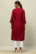 Blue Solid Straight Kurta image number 3