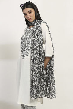 White Viscose Straight SET image number 7