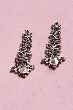 Maroon Alloy Earrings image number 2