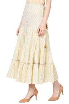 Off White Cotton Skirt image number 2