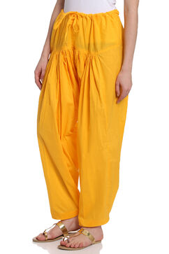 Yellow Cotton Fusion Pants image number 2