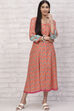 Orange LIVA Kalidar Kurta Dress image number 0