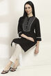 Black Viscose Rayon Straight Kurta image number 0