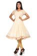 Off White Anarkali Cotton Kurta image number 3