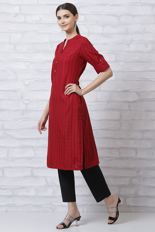 Off-white Printed Straight Kurta image number 2
