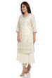 Ecru Flared Viscose Kurta image number 3