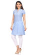 Light-Blue Chambray A-Line Kurta image number 3