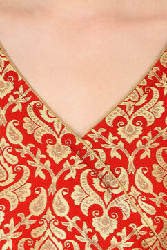 Red Anarkali Polyester Kurta image number 5