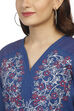 Indigo Cotton Asymmetric Kurta image number 1