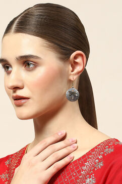 Oxidised Gold Brass Earrings image number 1