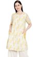 Beige Cotton A-Line Kurta image number 5