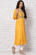 Mustard LIVA Flared  Kurta Dress image number 3