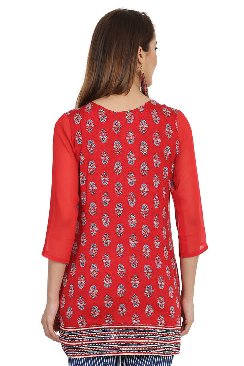 Red Short top Viscose Indie Top image number 5