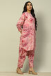 Aqua Blue Floral Printed Straight Co-ord Set image number 5